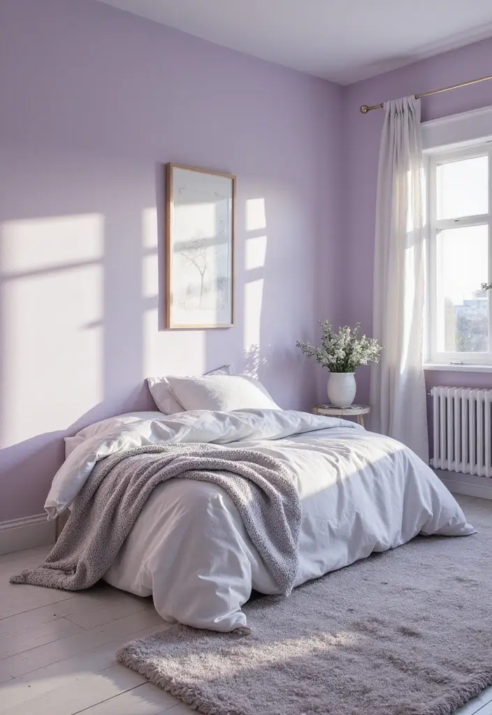 30 Guest Bedroom Paint Colors That Feel Cozy & Welcoming - 6. Soft Lilac