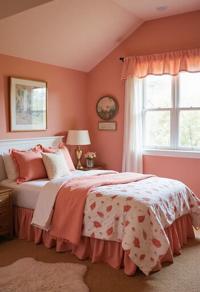 30 Guest Bedroom Paint Colors That Feel Cozy & Welcoming - 9. Soft Coral