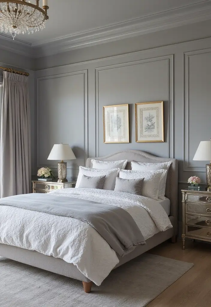 30 Light Gray Paint Colors Designers Love for Every Room - 28. Shimmer Gray - A Touch of Glamour