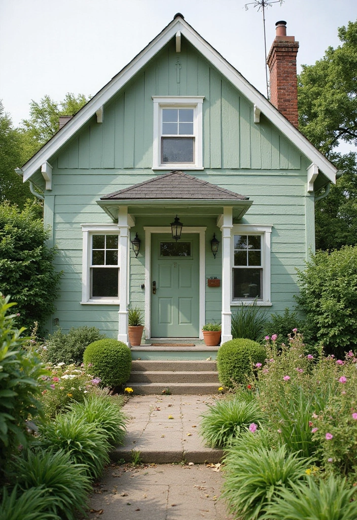 30 Modern Exterior Paint Colors That Boost Home Value - 1. Soft Sage Green