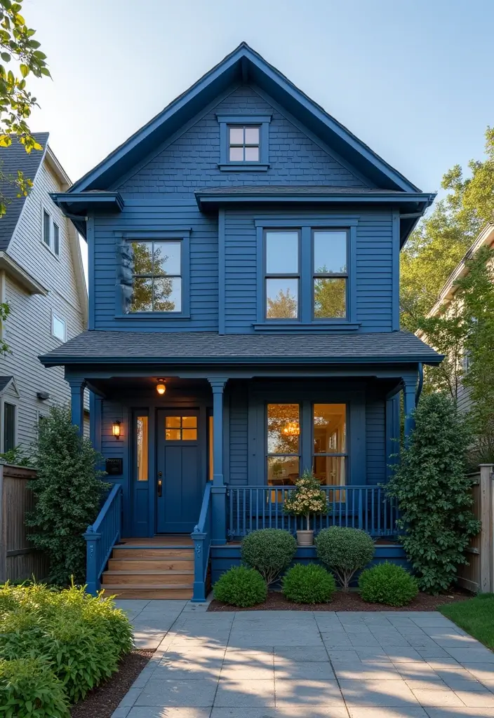 30 Modern Exterior Paint Colors That Boost Home Value - 11. Navy Blue