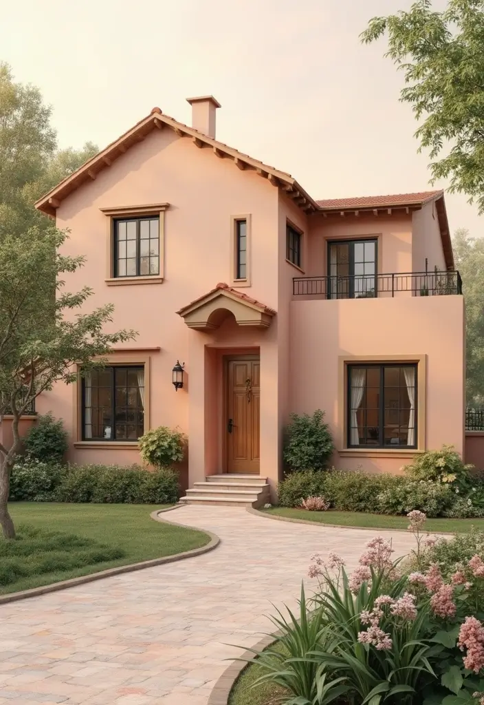 30 Modern Exterior Paint Colors That Boost Home Value - 15. Soft Peach