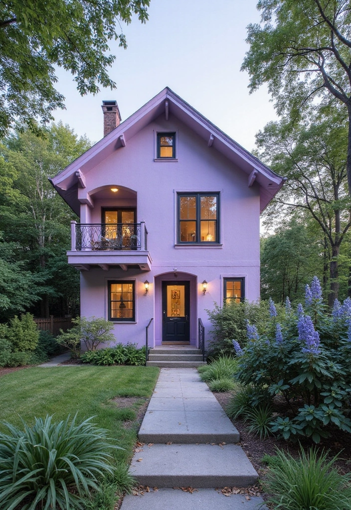 30 Modern Exterior Paint Colors That Boost Home Value - 18. Light Lavender