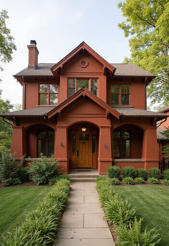 30 Modern Exterior Paint Colors That Boost Home Value - 24. Terracotta Red