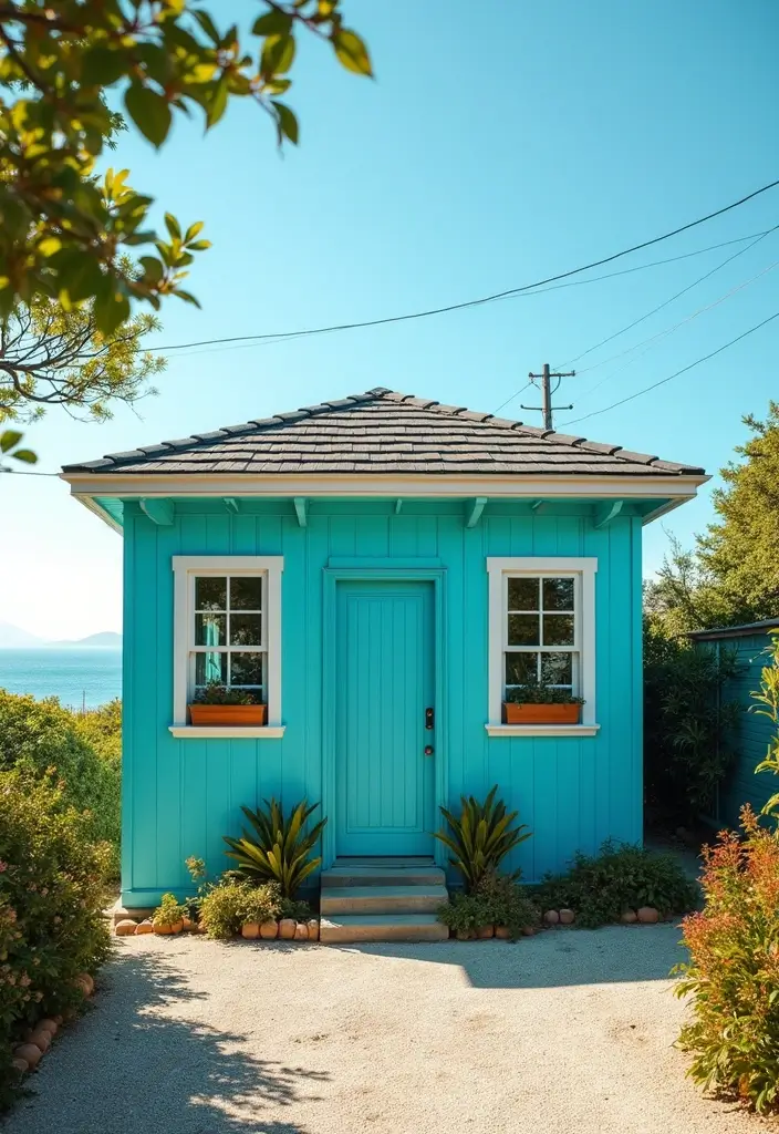 30 Modern Exterior Paint Colors That Boost Home Value - 27. Bright Turquoise