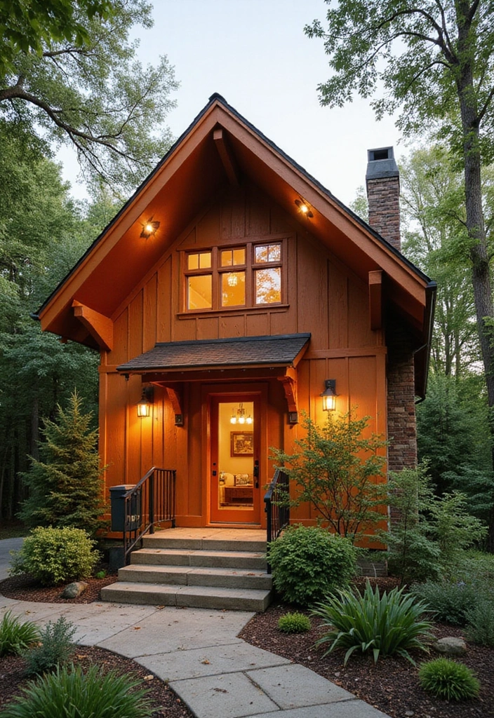 30 Modern Exterior Paint Colors That Boost Home Value - 28. Sunset Orange