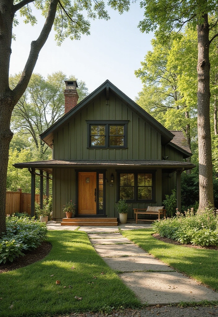 30 Modern Exterior Paint Colors That Boost Home Value - 6. Olive Green