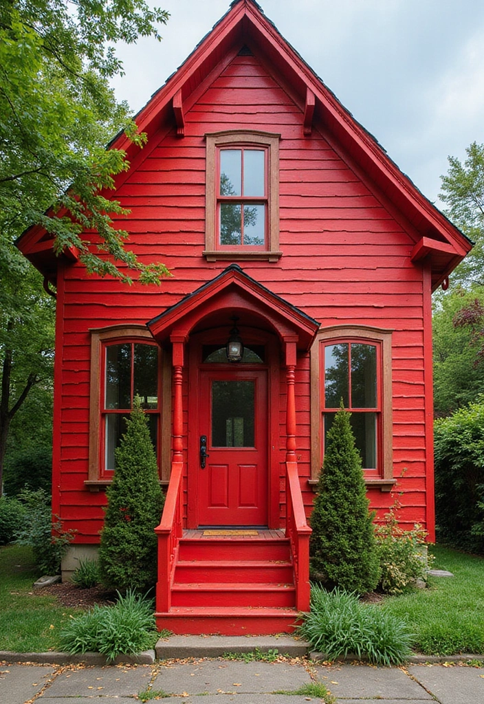 30 Modern Exterior Paint Colors That Boost Home Value - 9. Bold Red