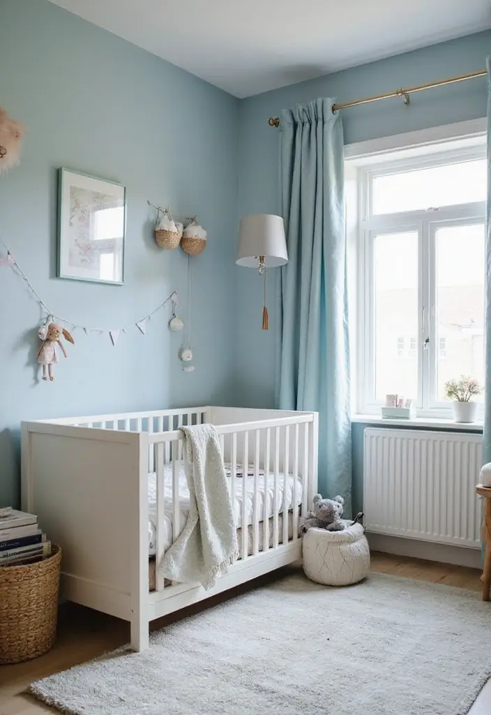 30 Neutral Nursery Paint Colors Perfect for Baby Rooms 5 30 Neutral Nursery Paint Colors Perfect for Baby Rooms - 5. Dusty Blue