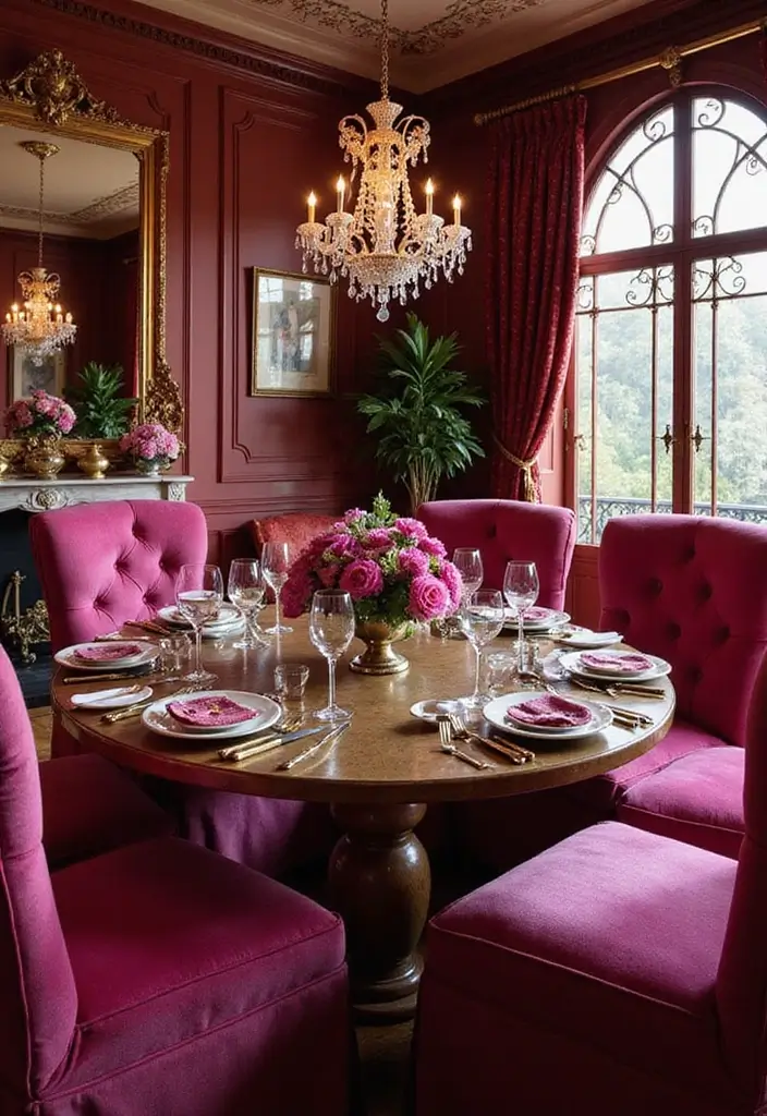 30 Pink Contrast Color Combinations for Modern Interiors 10 30 Pink Contrast Color Combinations for Modern Interiors - 10. Fuchsia & Gold