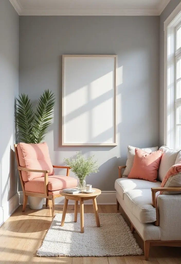 30 Pink Contrast Color Combinations for Modern Interiors 18 30 Pink Contrast Color Combinations for Modern Interiors - 18. Light Coral & Cool Gray