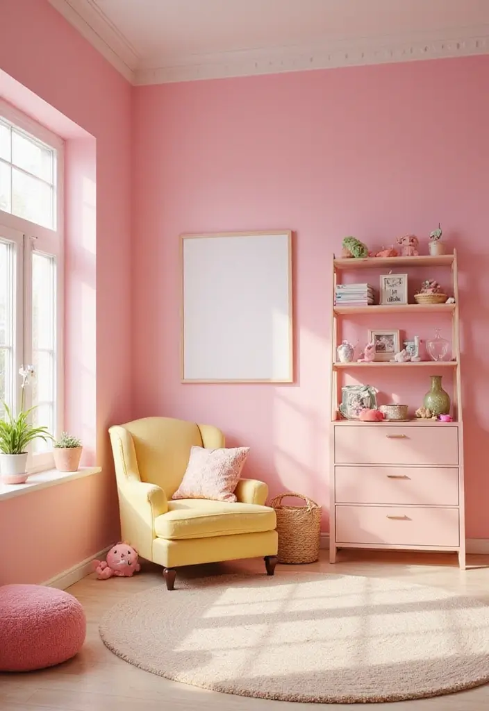 30 Pink Contrast Color Combinations for Modern Interiors 20 30 Pink Contrast Color Combinations for Modern Interiors - 20. Bright Pink & Pale Yellow