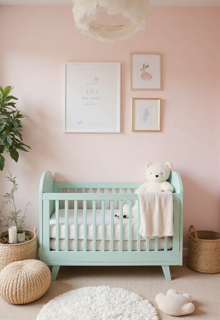 30 Pink Contrast Color Combinations for Modern Interiors 22 30 Pink Contrast Color Combinations for Modern Interiors - 22. Pale Pink & Mint Green