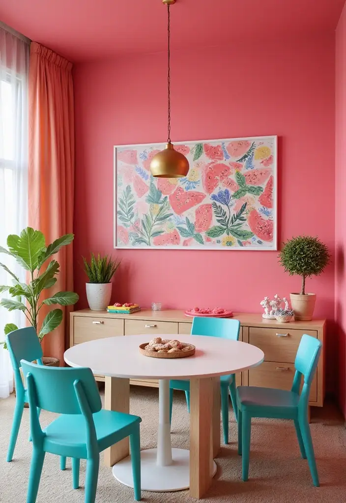 30 Pink Contrast Color Combinations for Modern Interiors 25 30 Pink Contrast Color Combinations for Modern Interiors - 25. Watermelon Pink & Turquoise