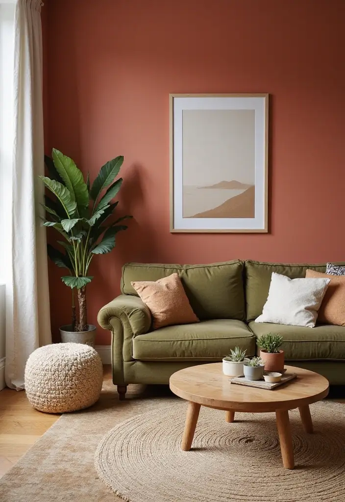 30 Pink Contrast Color Combinations for Modern Interiors 26 30 Pink Contrast Color Combinations for Modern Interiors - 26. Coral & Olive Green