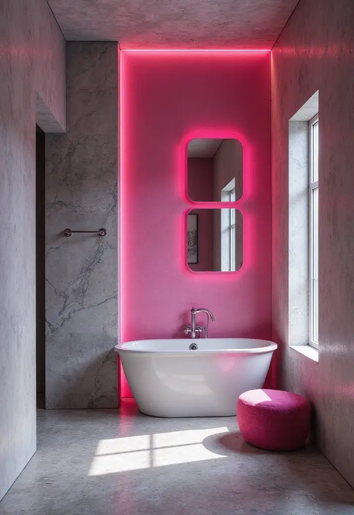 30 Pink Contrast Color Combinations for Modern Interiors 27 30 Pink Contrast Color Combinations for Modern Interiors - 27. Neon Pink & Gray