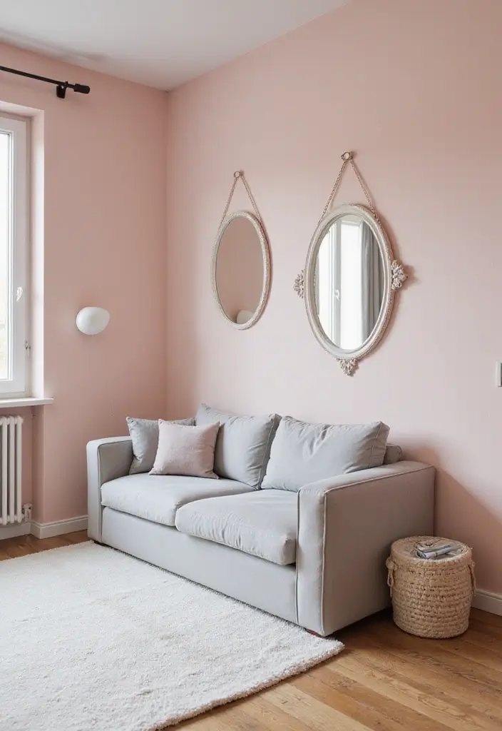 30 Pink Contrast Color Combinations for Modern Interiors 8 30 Pink Contrast Color Combinations for Modern Interiors - 8. Pale Pink & Light Gray