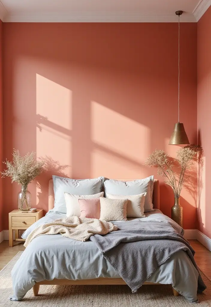 30+ Stunning Bedroom Paint Color Ideas to Transform Your Room Instantly 11 30+ Stunning Bedroom Paint Color Ideas to Transform Your Room Instantly - 11. Soft Coral for a Splash of Joy