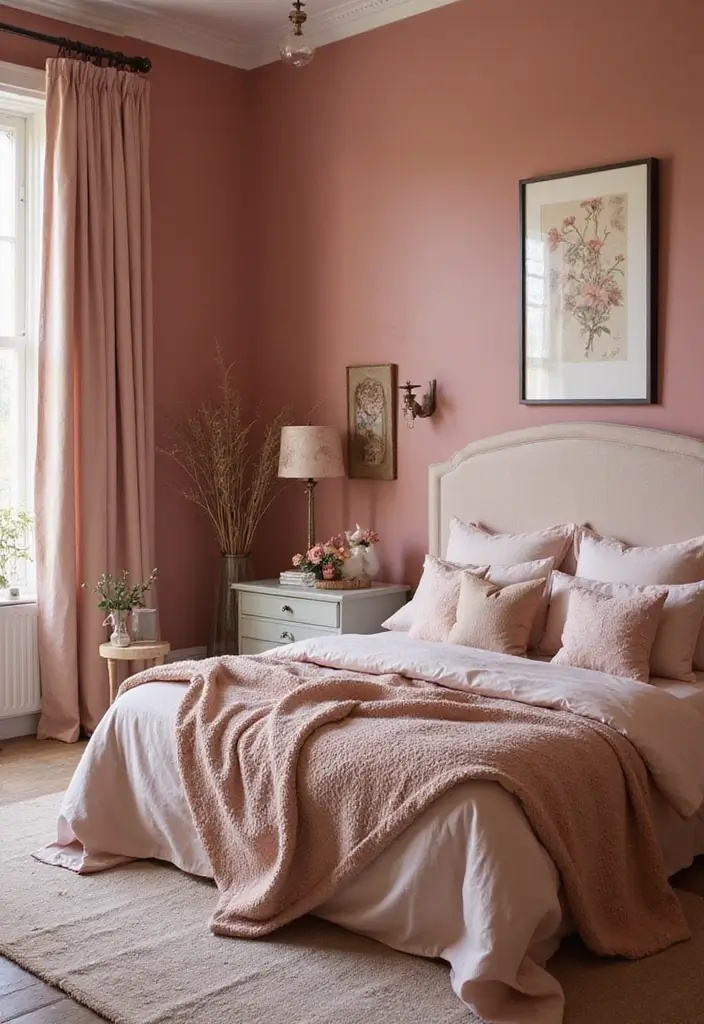 30+ Stunning Bedroom Paint Color Ideas to Transform Your Room Instantly 13 30+ Stunning Bedroom Paint Color Ideas to Transform Your Room Instantly - 13. Dusty Rose for Subtle Romance
