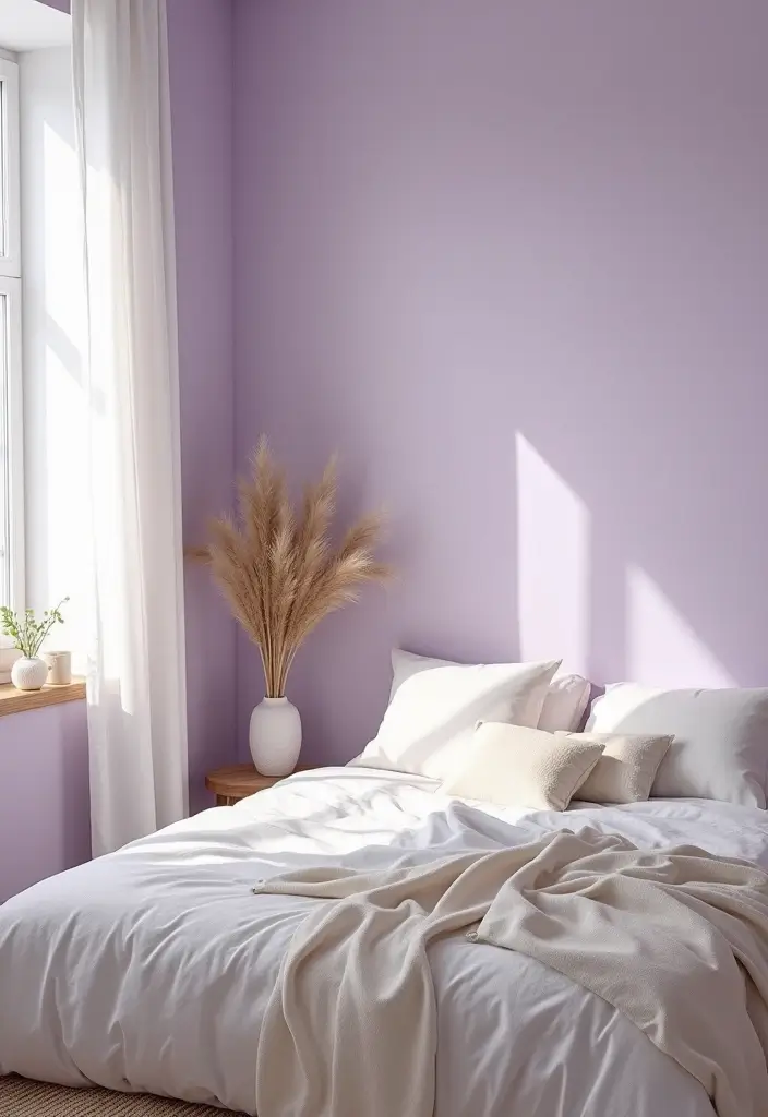 30+ Stunning Bedroom Paint Color Ideas to Transform Your Room Instantly 19 30+ Stunning Bedroom Paint Color Ideas to Transform Your Room Instantly - 19. Light Lavender for a Relaxing Oasis