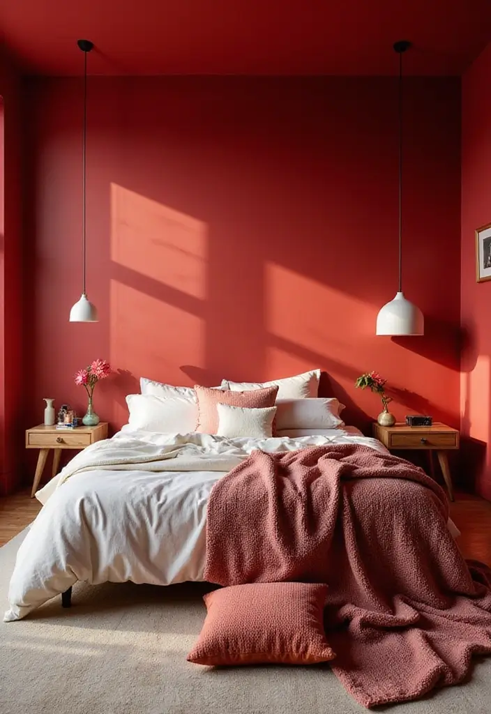 30+ Stunning Bedroom Paint Color Ideas to Transform Your Room Instantly 20 30+ Stunning Bedroom Paint Color Ideas to Transform Your Room Instantly - 20. Bold Red for Passion