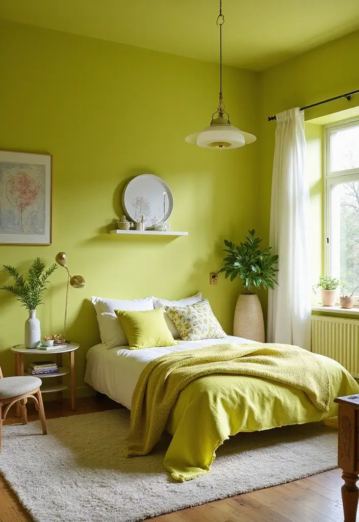 30+ Stunning Bedroom Paint Color Ideas to Transform Your Room Instantly 24 30+ Stunning Bedroom Paint Color Ideas to Transform Your Room Instantly - 24. Fresh Lime for a Zesty Pop