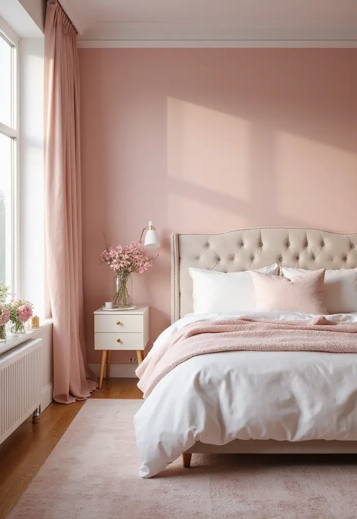 30+ Stunning Bedroom Paint Color Ideas to Transform Your Room Instantly 29 30+ Stunning Bedroom Paint Color Ideas to Transform Your Room Instantly - 29. Blush Pink for Softness