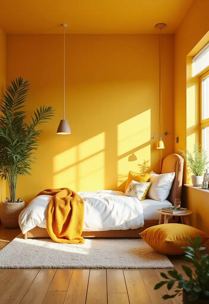 30+ Stunning Bedroom Paint Color Ideas to Transform Your Room Instantly 30 30+ Stunning Bedroom Paint Color Ideas to Transform Your Room Instantly - 30. Golden Yellow for Sunshine