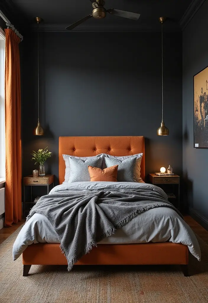 30+ Stunning Bedroom Paint Color Ideas to Transform Your Room Instantly 6 30+ Stunning Bedroom Paint Color Ideas to Transform Your Room Instantly - 6. Moody Charcoal for a Bold Statement