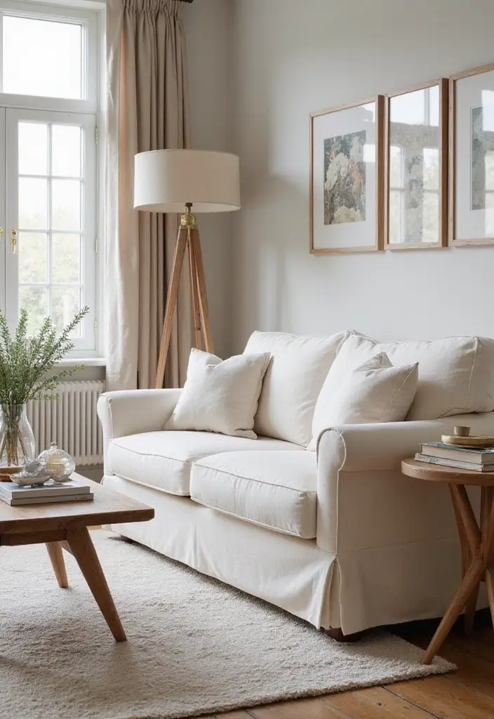 30 Stylish Living Room Sofa Color Ideas for Modern Homes - 10. Elegant Ivory