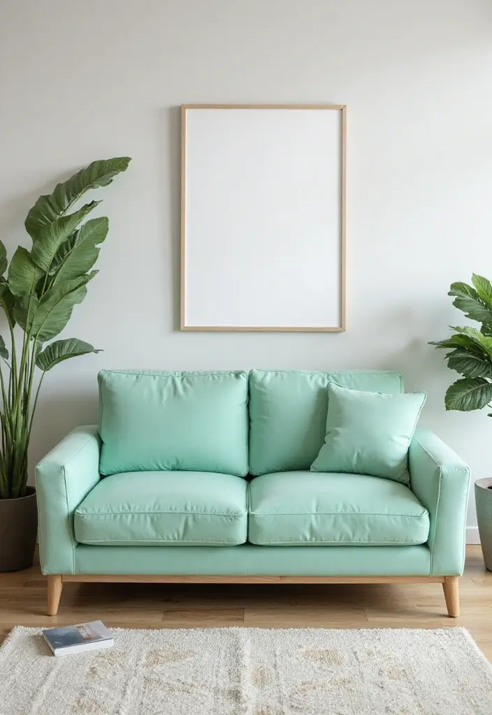 30 Stylish Living Room Sofa Color Ideas for Modern Homes - 12. Fresh Mint
