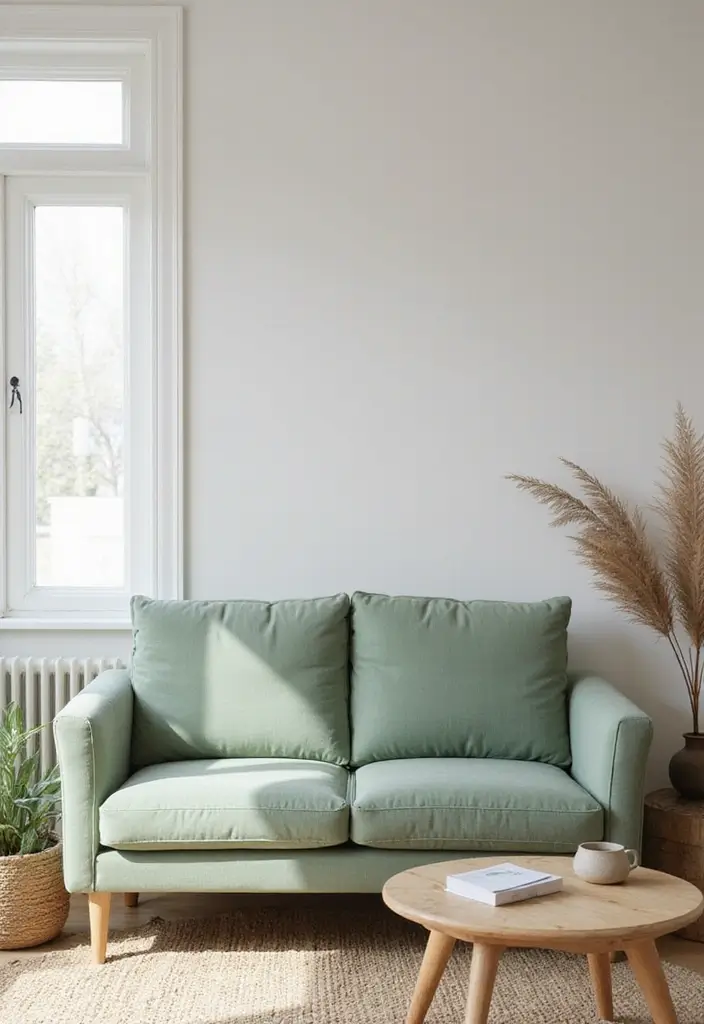 30 Stylish Living Room Sofa Color Ideas for Modern Homes - 2. Serene Sage Green
