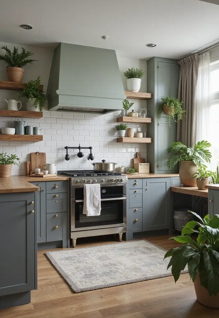 30 Trendy Two Color Kitchen Cabinets for Modern Homes - 2. Charcoal Gray and Soft Sage