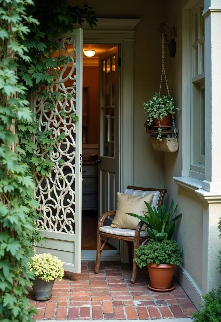 30 Small Front Porch Ideas That Maximize Every Inch - 7. Decorative Screens
