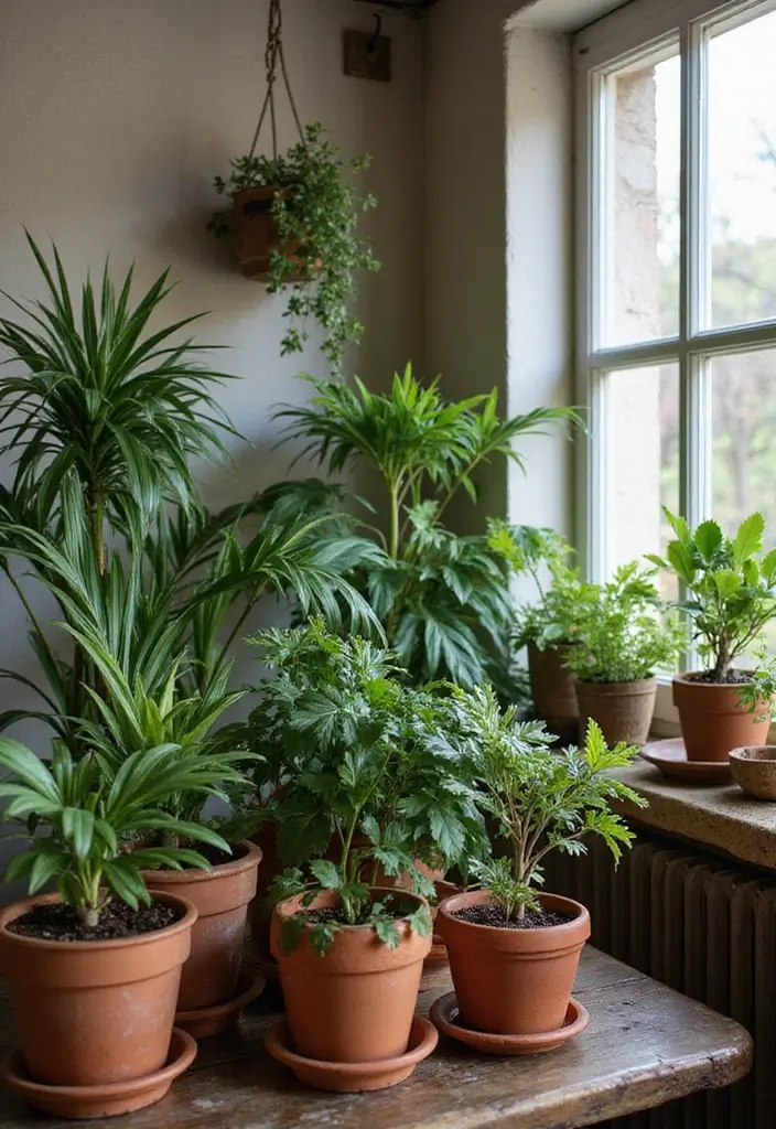28 Dining Room Corner Ideas That Make the Most of Space - 12. Rustic Plant Corner