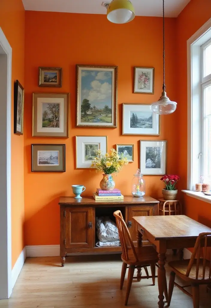 28 Dining Room Corner Ideas That Make the Most of Space - 22. Vibrant Wall Paint