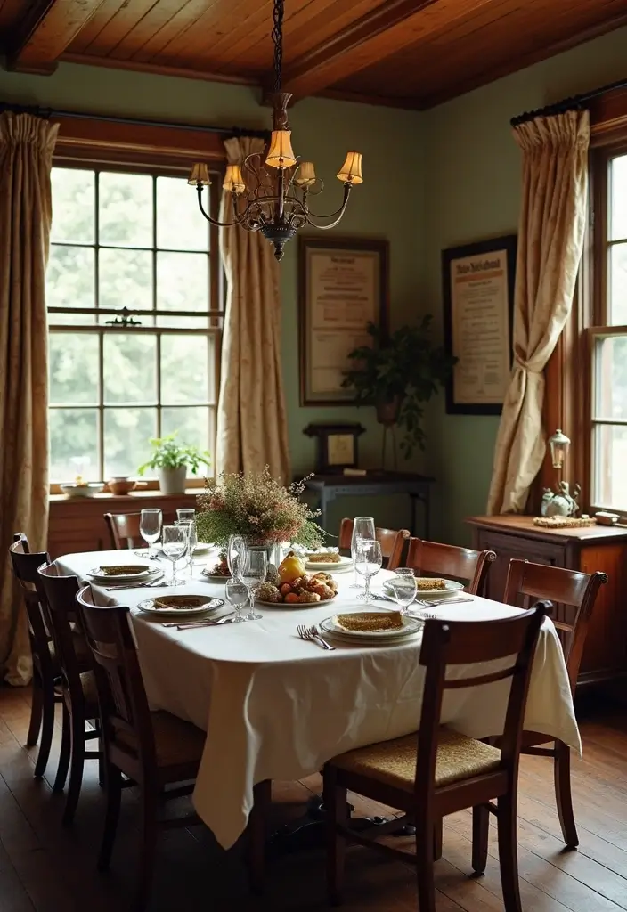 27 Vintage Dining Room Looks That Bring Back Charm - 27. Timeless Heirloom Recipes at the Table