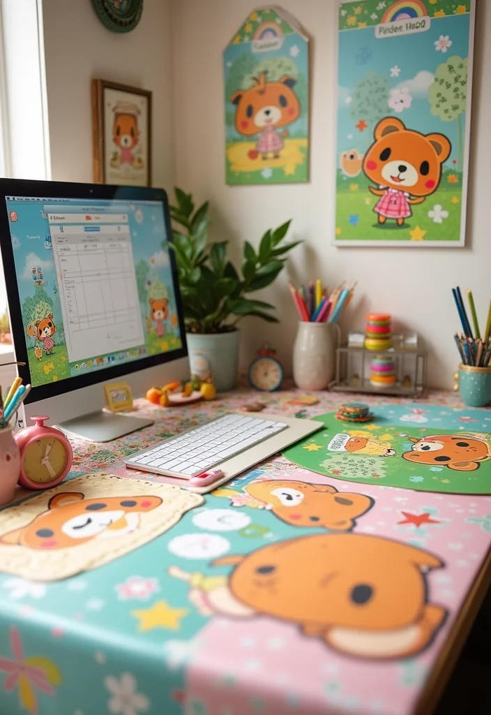 10 ACNH Office Ideas for Cute Cozy Themes - 6. Personalized Desk Accessories