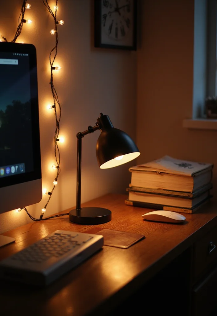 10 ACNH Office Ideas for Cute Cozy Themes - 8. Functional Lighting Solutions