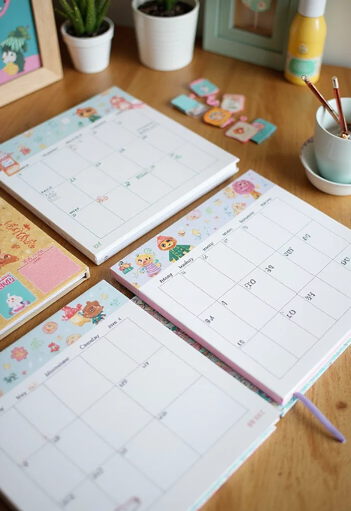 10 ACNH Office Ideas for Cute Cozy Themes - 9. Themed Calendars and Planners
