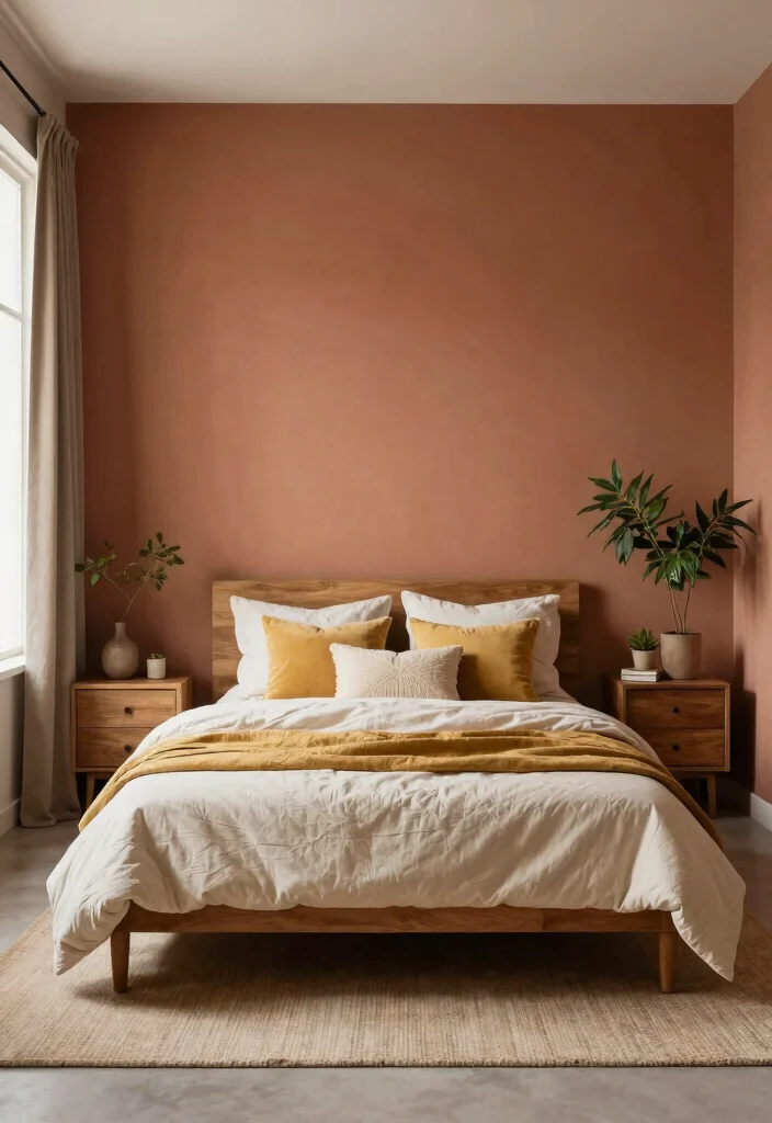 10 Asian Bedroom Paint Color Ideas for a Calm Balanced Look - 5. Earthy Terracotta 1