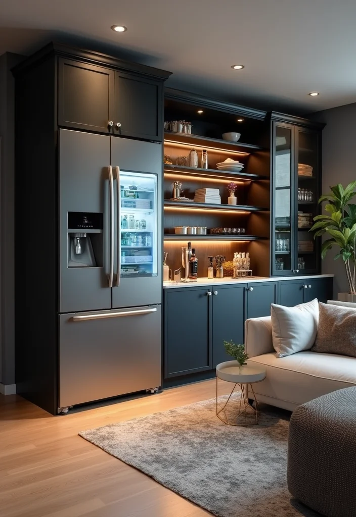 10 Basement Fridge Ideas for Convenient Extra Storage - 10. Smart Technology Integration