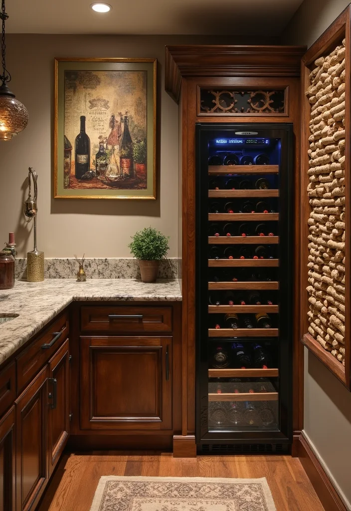 10 Basement Fridge Ideas for Convenient Extra Storage - 4. Stylish Wine Fridge