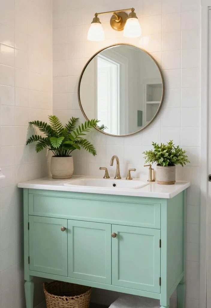 10 Best Bathroom Vanity Paint Colors for Timeless Style - 1. Soft Mint Green 1