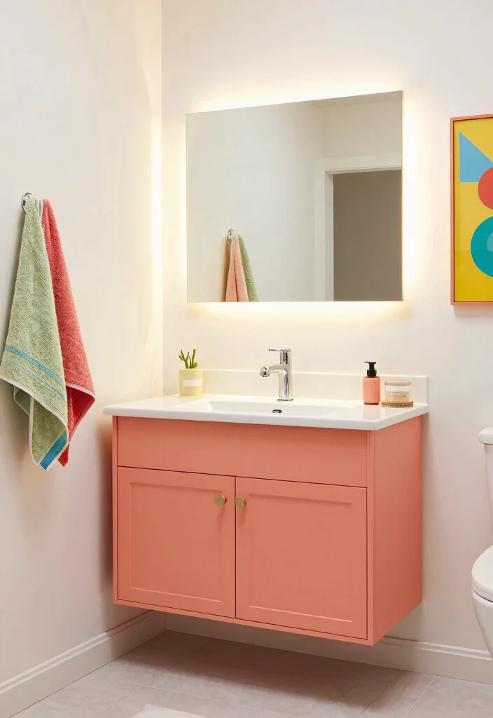 10 Best Bathroom Vanity Paint Colors for Timeless Style - 10. Creamy Coral 1