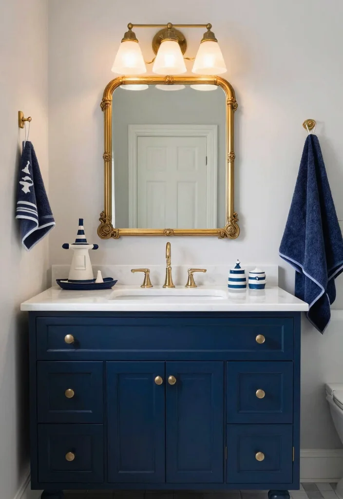 10 Best Bathroom Vanity Paint Colors for Timeless Style - 3. Classic Navy Blue 1