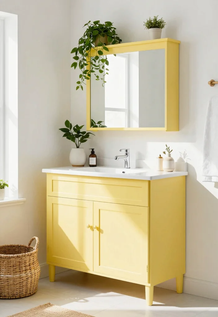 10 Best Bathroom Vanity Paint Colors for Timeless Style - 4. Pale Yellow 1