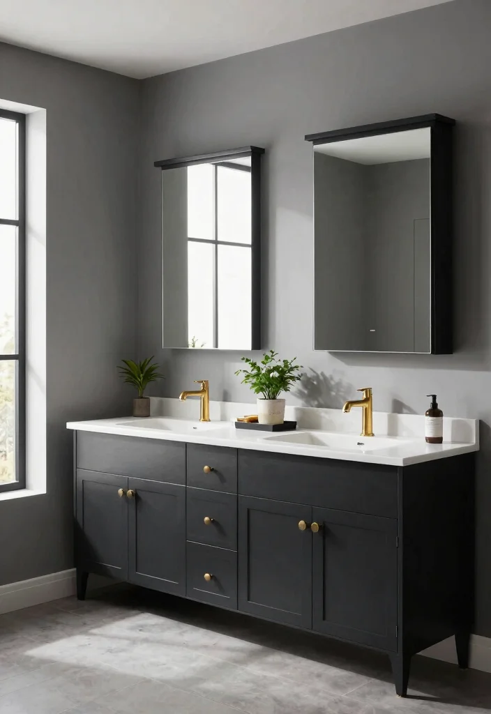 10 Best Bathroom Vanity Paint Colors for Timeless Style - 7. Charcoal Black 1