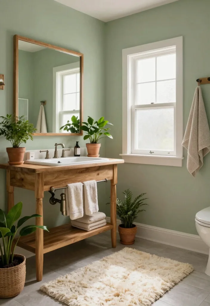 10 Best Green Bathroom Paint Colors for a Fresh Natural Look - 1. Soft Sage Green 1