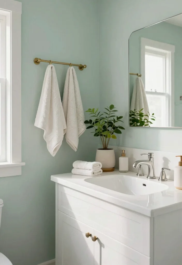 10 Best Green Bathroom Paint Colors for a Fresh Natural Look - 6. Pale Celadon 1